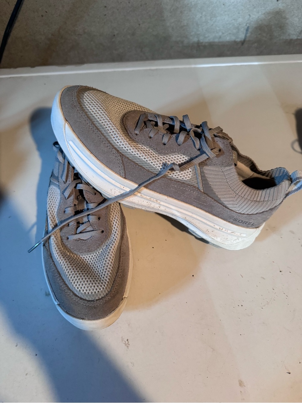 Sorel Women’s Taupe Mesh & Suede Sneaker